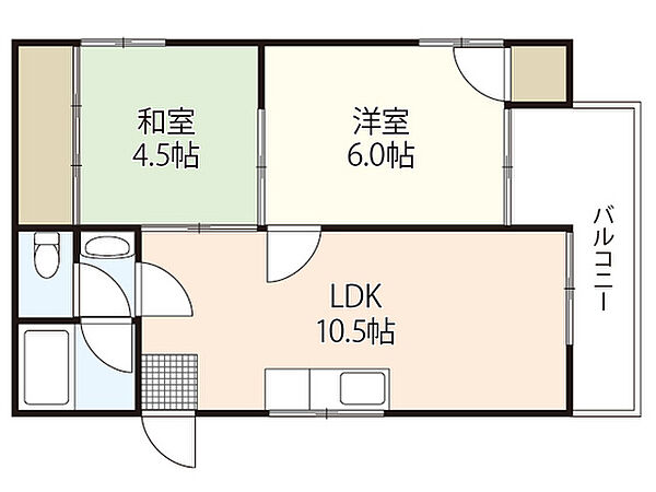 広島県広島市佐伯区三宅1丁目(賃貸マンション2LDK・2階・40.25㎡)の写真 その2