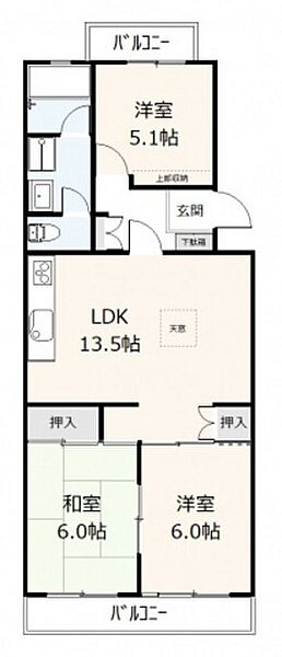 広島県広島市佐伯区八幡1丁目(賃貸マンション3LDK・5階・63.72㎡)の写真 その2