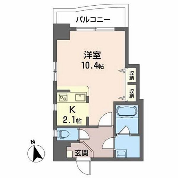 ウイング城南通り ｜広島県広島市中区鉄砲町(賃貸マンション1R・8階・32.56㎡)の写真 その2