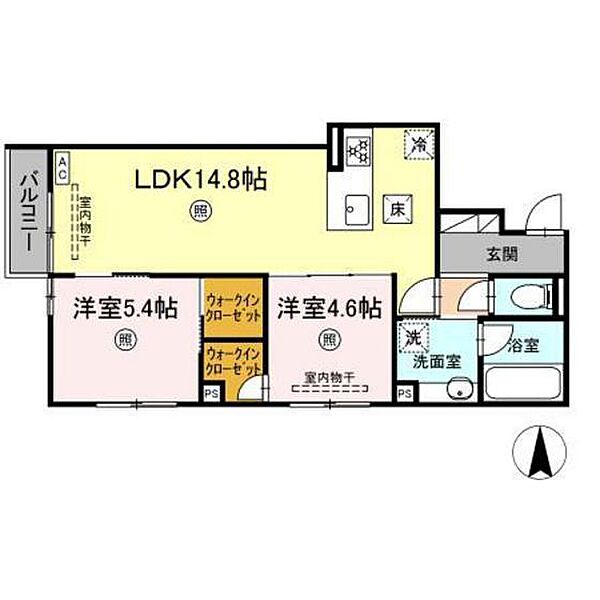 ドルチェ広島駅東 ｜広島県広島市東区尾長西1丁目(賃貸アパート2LDK・1階・56.88㎡)の写真 その2