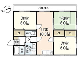 ウイング・シュー  ｜ 広島県広島市安佐南区川内1丁目（賃貸マンション3LDK・2階・66.33㎡） その2