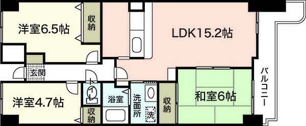 広島県広島市東区牛田本町1丁目(賃貸マンション3LDK・2階・68.88㎡)の写真 その2