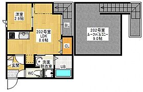 広島県安芸郡府中町鹿籠1丁目（賃貸アパート1LDK・2階・29.56㎡） その2