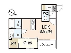 フリートフォルヴィラ古江新町B  ｜ 広島県広島市西区古江新町（賃貸アパート1LDK・2階・29.82㎡） その1