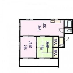 渡辺ビル 2LDKの間取図画像
