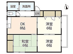 グリーンタウン矢野東B 3DKの間取図画像