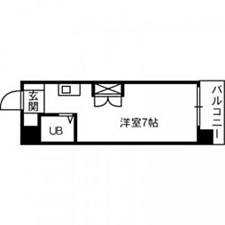 シャルム石井 ワンルームの間取図画像
