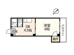 豊明ビル 1DKの間取図画像