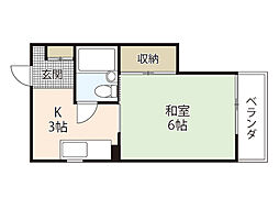 SS栄ビル 1Kの間取図画像