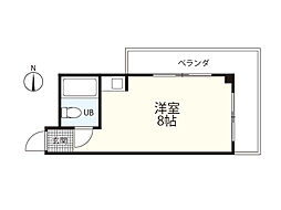 マサヨシビル ワンルームの間取図画像