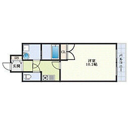 オーシャン仁保新町 1Kの間取図画像