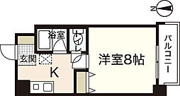 アヴァンセ中筋II 3階1Kの間取り