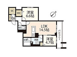 フィグ古江東町 2階2LDKの間取り