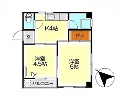 近江ビル 2Kの間取図画像