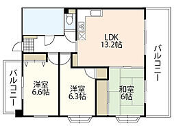 グリーンヒル吉村3 3LDKの間取図画像