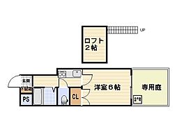 オレンジハウス 1Kの間取図画像