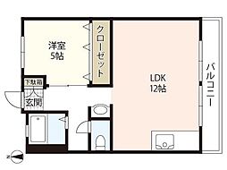 西興ビル 1LDKの間取図画像