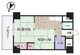 シャンボール東雲 2Kの間取図画像