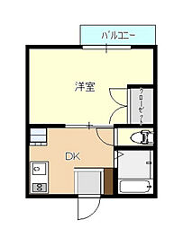 セジュール天水 1DKの間取図画像
