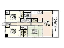 メープルヒル高林 3LDKの間取図画像
