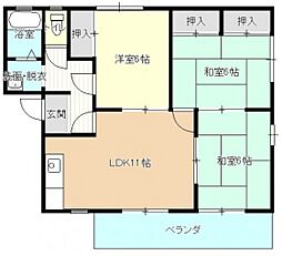 フレグランスコサコA 3LDKの間取図画像