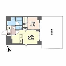 ラヴェール横川 1階1LDKの間取り