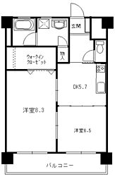 ウィンベル吉島 3階2DKの間取り