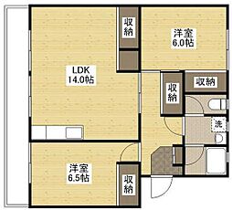 Ｋ’ｓＢ　海老園　I 2階2LDKの間取り