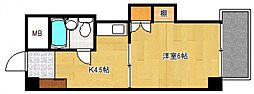 中広ハウス 1Kの間取図画像