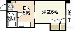 コーポ平和 1DKの間取図画像