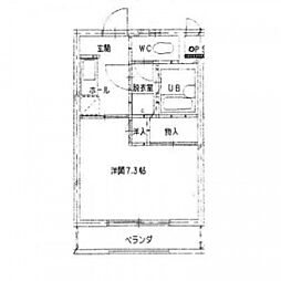 サンライズ五日市 1Kの間取図画像