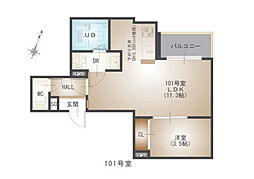 Regalest-F古市2 1階1LDKの間取り