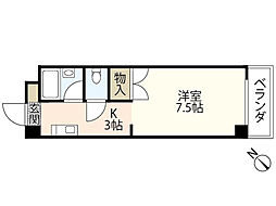 グリーンルージュ旭山 ワンルームの間取図画像