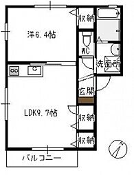 フィナ・ビスタ 1LDKの間取図画像