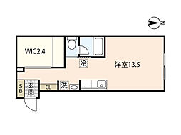 フェリシア地御前 ワンルームの間取図画像