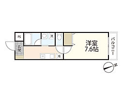 Pablo観音本町1 1Kの間取図画像