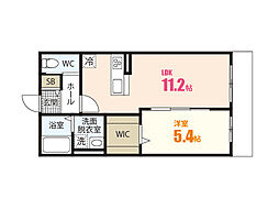 プライムリュクスフラット 1LDKの間取図画像
