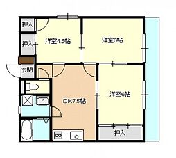 コーポ西山 3DKの間取図画像
