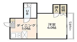 丸井ビル 1DKの間取図画像