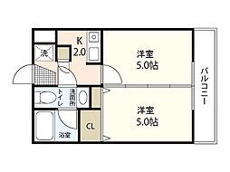 ヴィア神田 2Kの間取図画像