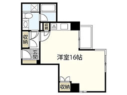 パインヒルズ東白島 ワンルームの間取図画像