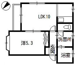 パークハイム佐方 1LDKの間取図画像
