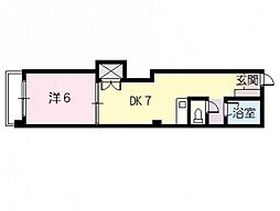 袋町産業ビル 1DKの間取図画像