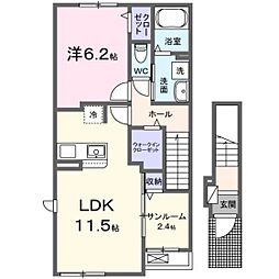 パストラーレ E 1LDKの間取図画像