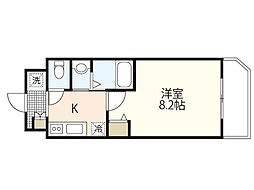 ライブコープ矢野 1Kの間取図画像