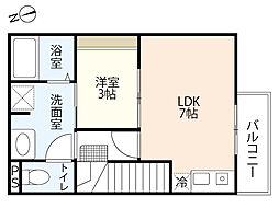 フェアコート安東no.1 1LDKの間取図画像