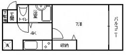 観音町ビル 1Kの間取図画像