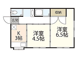 光ハイツ 2Kの間取図画像