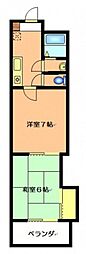 ベルシャトー加登 2Kの間取図画像