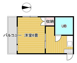 サンシャトービル 1Kの間取図画像